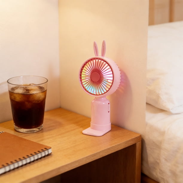 ddioayh Handheld Fan Mini USB Rechargeable Portable Electric Fan with Base Quiet Cooling Three Wind Speeds 100-300mAh Battery Power for Outdoor Travel Student Home Office