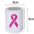 thumbnail image 2 of 2 Pack Breast Cancer Awareness Wristbands Bulk Pink Ribbon Sweatbands for Boys Men and Women, Basketball Baseball Running and Supporting breast Cancer Awareness Month, 2 of 5