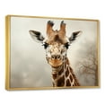 thumbnail image 2 of Designart "Elegance Of The Classic Beige Giraffe" Animals Giraffe Floater Framed Canvas Wall Art, 2 of 5