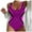 Pink, variant on Women's One Piece Swimsuit High Neck Cutout Ribbed Texture Back Hook Hollow Wrapped[Hot Pink,XL]