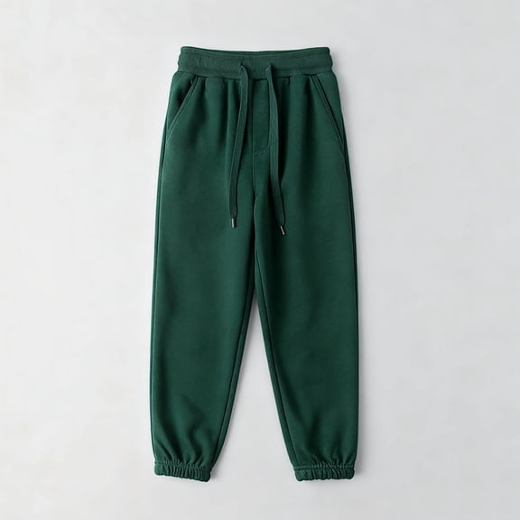 Qodauz Boys Baggy Joggers School Uniform Pants Casual Elastic Bottom Sweatpants with Pockets 4-13 Years