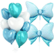 thumbnail image 1 of Set de globos azules con forma de corazón y lazo, 10 unidades, 1 of 2