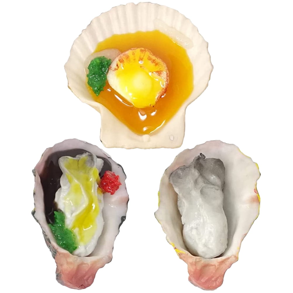 1 Set Fake Oyster Artificial Scallop Model Fake Seafood Model Food