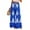 Royal Blue, variant on Women's Geometric Print Palazzo Pants - High Waist Wide Leg Bohemian Summer Casual Trousers with Elastic Waist ,Watermelon Red,L