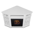 thumbnail image 4 of Pemberly Row Meuble Télé d'Angle pour Foyer Électrique en Bois Massif, Blanc, 4 of 17