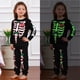 thumbnail image 3 of Pijama de Halloween para niños y niñas, conjunto de pijamas de esqueleto que brillan en la oscuridad, pijamas de Carnaval para niños, pijamas de fiesta infantil, 3 of 4