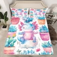 thumbnail image 2 of Homewish Cute Salamander Queen Sheet Sets,Pink Axolotl Flat Sheet,Tropical Desert Cacrus Queen Fitted Sheet For Boys Girls,Super Cozy Room Decor,4-Piece, 2 of 7