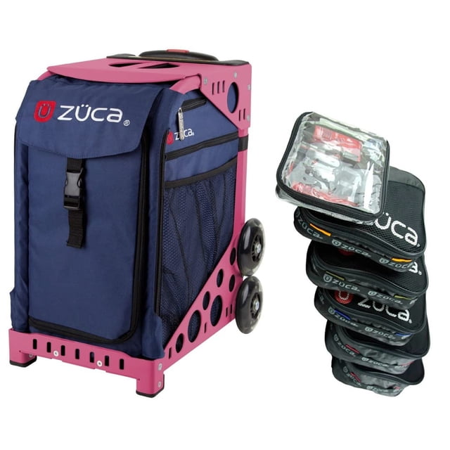 Bolsa ZUCA Midnight Navy Sport con marco rosa y juego de 5 bolsas