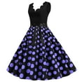 thumbnail image 3 of Penkiiy Women Vintage Summer Dot Print Sleeveless Casual Evening Party Prom Dress Dresses Free Assembly XL Purple 2023 Summer Deal, 3 of 9