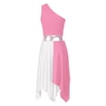 thumbnail image 7 of iiniim Women's Sleeveless Liturgical Praise Dance Color Block Irregular Hem Lyrical Worship Dress Dancewear Light Pink XL, 7 of 7