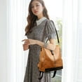 thumbnail image 3 of Graflsoa Stylish Brown Women's Travel Backpack with Shoulder Strap and Handles, 3 of 6