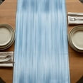 thumbnail image 5 of Table Runners 108 Inches Long Dress Scarves, Light Blue Farmhouse Coffee/Dining/Kitchen Table Runner for Living Room, Modern Abstract Art Ombre Striped 13x108 Inch, 5 of 9