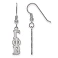 thumbnail image 1 of 925 Sterling Silver Rh-plated LogoArt Gamma Phi Beta XS Dangle Earrings; for Adults and Teens; for Women and Men, 1 of 2