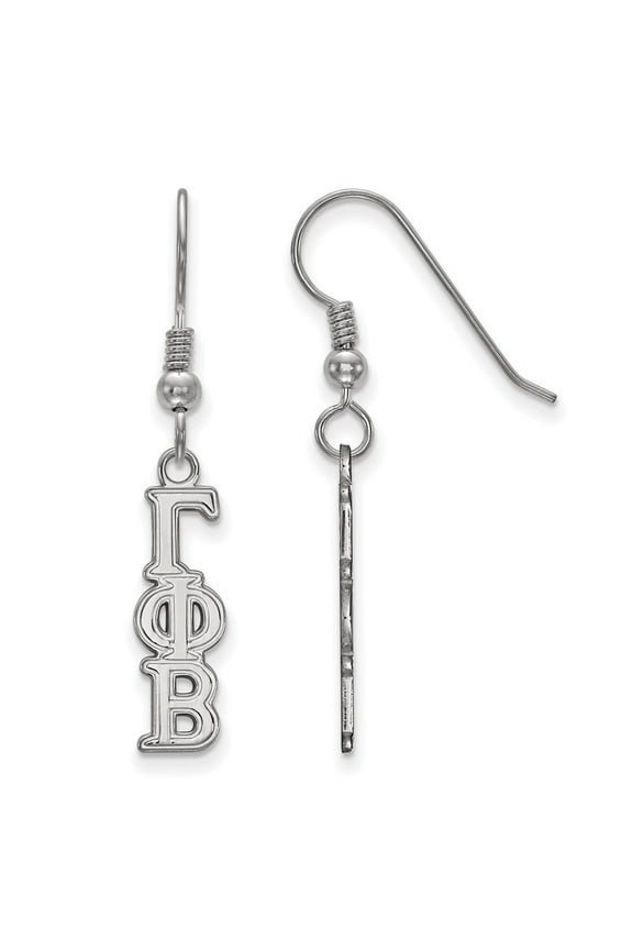 925 Sterling Silver Rh-plated LogoArt Gamma Phi Beta XS Dangle Earrings; for Adults and Teens; for Women and Men