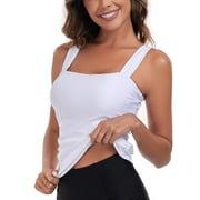 RELLECIGA Womens Bandeau Ruched Tankini Top Swimsuits Modest Bathing Suits