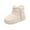 White, variant on VMESZQFG Anti-Slip Boots for Girls Kids Girls Boots Children's Leather Snow Boots Warm Cotton Thick Short Boots foreign Trade Cotton Shoes Little Girls High Heel Shoes Red
