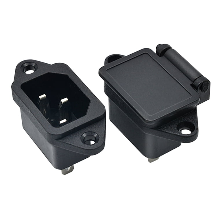 1pc AC 250V 10A IEC320 C14 3 Pin Male Power Cord Inlet Socket