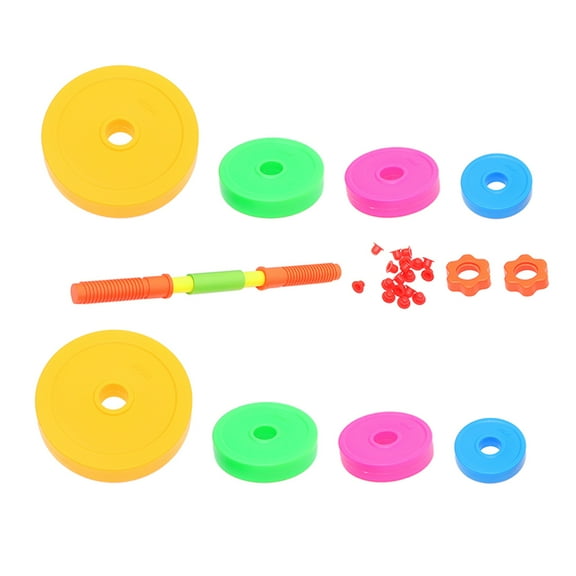 LEORX 1Set Adjustable Plastic Weight Lifting Dumbbells and Barbell Set for Home Gym