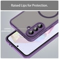 thumbnail image 3 of Asuwish Compatible with Samsung Galaxy A56 5G Magnetic Phone Case Translucent Matte Anti-fingerprint Back Military Grade DropProof Shockproof Protective Cell Cover for A 56 56A LTE Women Men Purple, 3 of 9