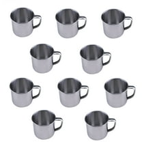 10 Pcs of Stainless Steel Coffee Tea Cup with Handle 6oz Espresso Mug