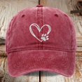 thumbnail image 2 of WMNTST Unisex Baseball Caps Washed Cap Heart Embroidery Curved Brim Outdoor Everyday Adjustable Hats, 2 of 4