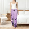 thumbnail image 4 of Sigee Lavender Roses Arrangement print Women's Soft Pajama Pants Lounge Sleep Bottoms with Elastic Waistband and Pockets-XX-Large, 4 of 6