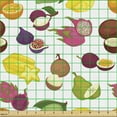 thumbnail image 2 of Fruit Fabric by the Yard, Colorful Illustration of Exotic Healthy Foods Organic Elements on a Plain Background, Upholstery Fabric for Dining Chairs Home Decor Accents, Multicolor by Ambesonne, 2 of 5