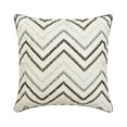 thumbnail image 5 of The HomeCentric Decorative Pillow Cases White Pack of 2, 16"x16" (40x40 cm) Cotton Chevron, Embroidery, Pearl & Hand Embroidery Throw Pillow Cover For Sofa, Geometric Modern Style - Zig Zag Zest, 5 of 8
