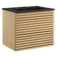 thumbnail image 2 of Modway Render 24" Wall-Mount Bathroom Vanity in Oak Black, 2 of 9