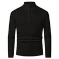 thumbnail image 2 of UVEASISHA Men's Quarter Zip Sweaters Slim Fit Casual Ribbed Knit Pullover Tops Fall Stretchy Lightweight Knitted Shirts Cozy Soft Mens Sweater Black 3XL, 2 of 3