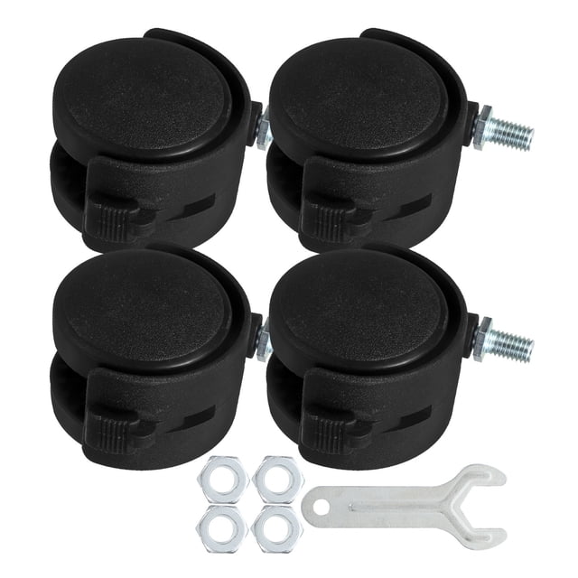 OUNONA 4Ud Giratorias Con Para De Plástico Para Muebles Duraderas Negras