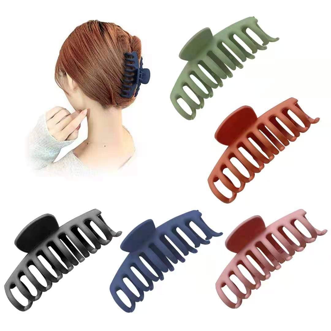 Women's thick rectangle claw clip,5 Color Hair jumbo claw clips,Strong Hold matte hair claw bannana clips,Fashion Hair Styling Accessories for women Girls