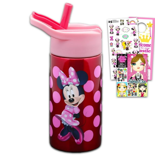 Botella de agua Disney Minnie Mouse de acero inoxidable de 400 ml para niñas