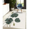 thumbnail image 4 of Floral Decorative Rug, Poppy Flowers Vivid Petals Buds Pastoral Purity Mother Earth Nature Design, Quality Carpet for Bedroom Dorm and Living Room, 6 Sizes, Grey Teal, by Ambesonne, 4 of 4