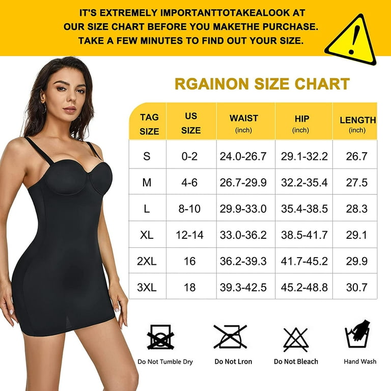 RGAINON Women Full Slip Shapewear Bodysuit for Under Dresses Lingerie Tummy  Control Body Shaper Slimming Girdle Built In Bra 