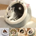 thumbnail image 2 of Cama para gatos dulce, cesta cálida para mascotas, tumbona acogedora para gatitos, cojín, tienda de campaña para gatos, estera para perros pequeños muy suave, bolsa para camas lavables para gatos cuev, 2 of 5