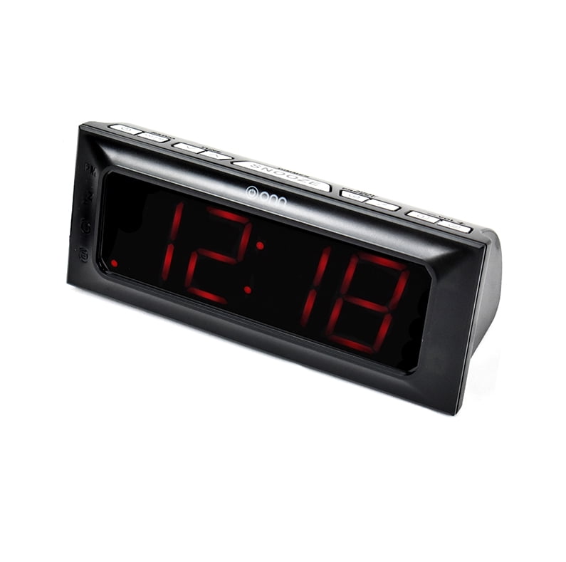 Used Onn Am/Fm Digital Clock Radio Snooze/Dual Alarms with Snooze and