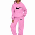 thumbnail image 3 of 2 Pcs/Set Stylish Hooded Pullover Women Autumn Tracksuit Elastic Cuff Deep Crotch Winter Hoodie Pants Set, 3 of 5