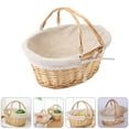 Basket Storage Woven Wicker Picnic Flower Willow Baskets Fruit Handles