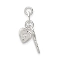 thumbnail image 2 of Sterling Silver Polished CZ Heart and Key Charm QC8511, 2 of 4