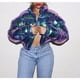 thumbnail image 1 of Chaqueta de algodón de otoño e invierno, chaqueta corta de algodón de mujer de metal brillante europeo y americano, 1 of 6