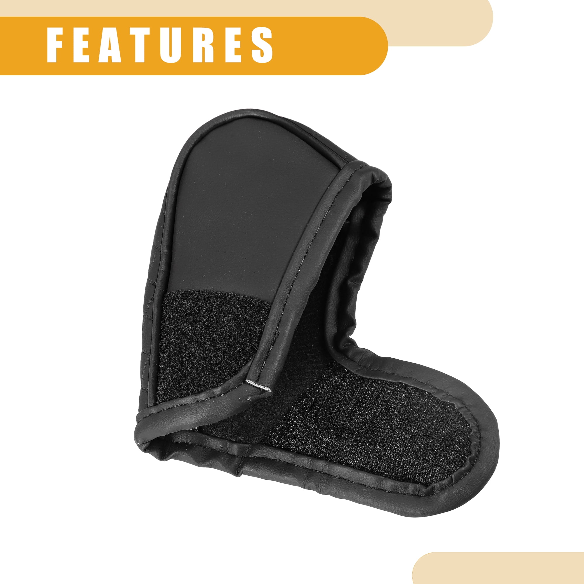 Unique Bargains Universal Car Shift Knob Cover Faux Leather Black