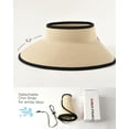 thumbnail image 3 of FURTALK Sun Hats for Women Wide Brim Beach Hat Straw Visor Ponytail Summer UV Packable Foldable Beach Vacation Essentials, 3 of 8