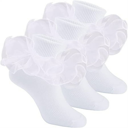 

Baby Girl Lace Ruffles Cotton Ankle Socks Princess Stockings Tutu Silk Bow Photography Props
