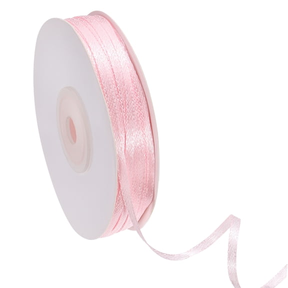Uxcell Satin Ribbon (100 Yards, 1/8" Wide, Light Pink) Double Face Solid Fabric Ribbon, Suit for Craft/DIY/Gift Wrapping/Hair Bows/Floral Bouquets/Wedding/Birthday/Party Decoration