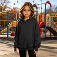 thumbnail image 2 of BLVB Hoodies for Girls Long Sleeve Cute Pullover Lightweight Comfy Oversized Hooded Sweatshirt with Thumb Hole(Black,9-10 Years), 2 of 8