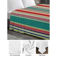thumbnail image 5 of King Size Flat Sheet Only, Green Red Striped Soft Brushed Microfiber Bed Sheets, Farmhouse Colorful Stripes Hotel Quality Breathable Bedding Top Sheet, Easy Care, 105"x98", 5 of 9