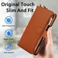 thumbnail image 6 of for iPhone 14 Pro Max Wallet Case, Multi-Functional Purse Case with Card Holders Zipper Pocket, RFID Blocking Full Body Case, Shoulder Strap Wristband Crossbody Cover for iPhone 14 Pro Max, Brown, 6 of 7