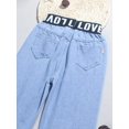 thumbnail image 4 of Girls Jeans Letter Pattern Jeans For Girls Casual Style Jeans Kid Spring Autumn Clothes For Girls 6 8 10 12 14, 4 of 6