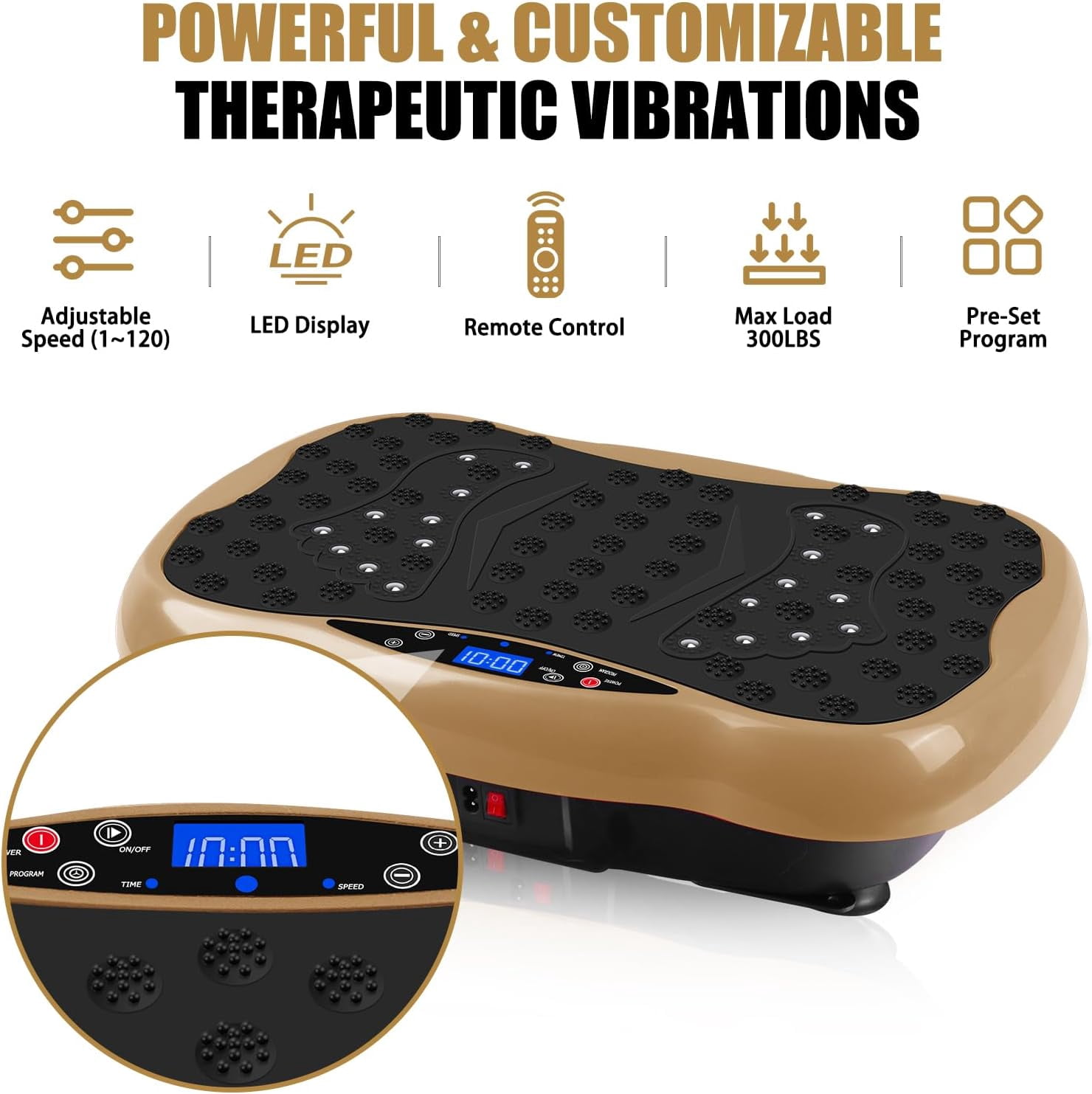 Vibration Plate Exercise Machine for Lymphatic Drainage, Vibrating Fitness Platform 450 lbs Capacity Full Body Shaker Workout Equipment, Vibration Platform Machine Shaping Vibrate Board Sport Home